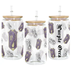 Purple Orca Glass Can 16oz Anime Personalized Name