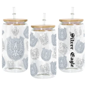 Silver Eagle Glass Can 16oz Anime Personalized Name