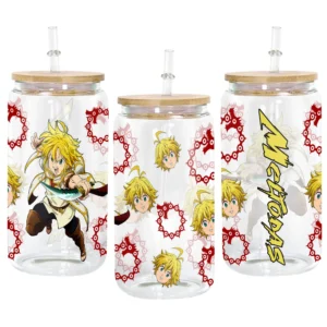 Meliodas Glass Can 16oz Anime Personalized Name