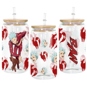 Ban Glass Can 16oz Anime Personalized Name