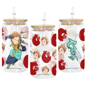King Glass Can 16oz Anime Personalized Name
