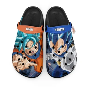 DBZ Goku and Vegeta Foam Classic Clogs Saiyan Blue