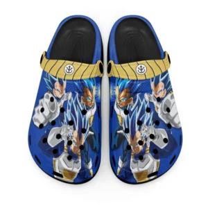 Vegeta Blue Anime Clogs Custom Pattern Style