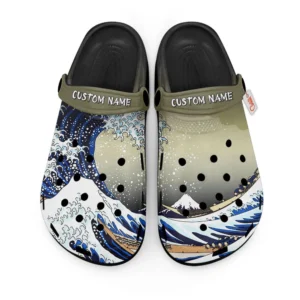 Kanagawa Wave Japan Foam Classic Clogs Shoes Personalized
