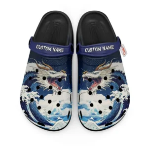 Dragon Kanagawa Wave Japan Foam Classic Clogs Shoes Personalized