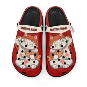 Maneki Neko Japan Foam Classic Clogs Shoes Personalized