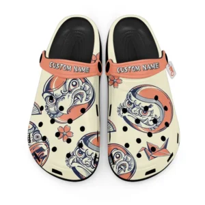 Daruma Pattern Japan Foam Classic Clogs Shoes Personalized