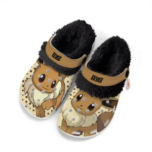 Eevee Fleece Lined Clogs Personalized Name