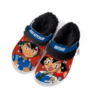 Ash Ketchum Satoshi Fleece Lined Clogs Personalized