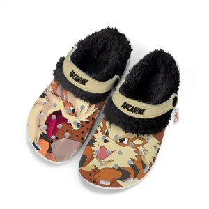 Arcanine Fleece Lined Clogs Personalized