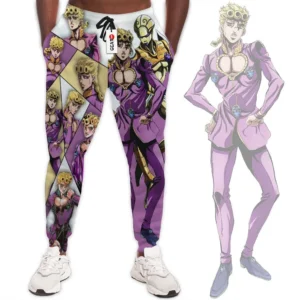 Giorno Giovanna Custom Anime JJBAs Joggers Merch