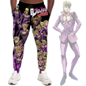 Giorno Giovanna Custom Anime JJBAs Joggers Merch