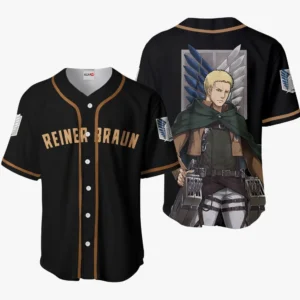 Reiner Braun Baseball Jerseys Custom Attack On Titan Anime