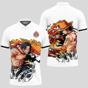 Portgas D Ace Polo Shirt Costume Anime Merch