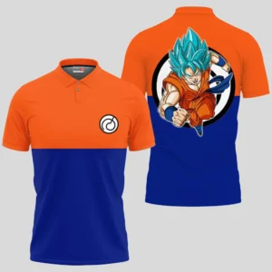 Dragon Ball Goku Blue Polo Shirts Custom Anime