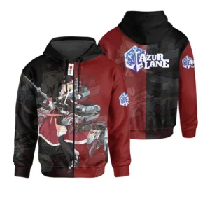 Azur Lane Bismarck Custom Gaming Zip Hoodie