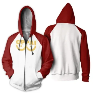 Oppai Saitama Costume OPM Anime Zip Hoodie
