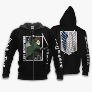 AOT Levi Ackerman Zip Hoodie Attack On Titan Anime