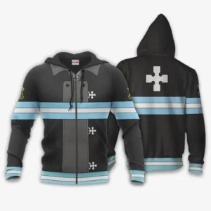 Company 8 Fire Force Uniform Costume Zip Hoodie Anime