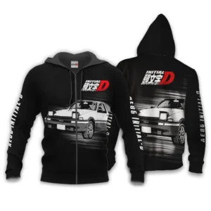 Fujiwara Tofu AE86 Zip Hoodie Initial D Custom Anime