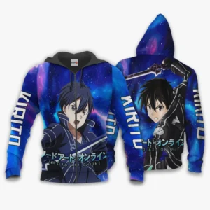 Kirito Zip Hoodie Sword Art Online Custom Anime Galaxy Style