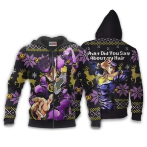 Josuke HigashikataZip Hoodie Custom Anime JJBA Xmas Gifts