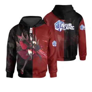 Azur Lane Akagi Custom Gaming Zip Hoodie