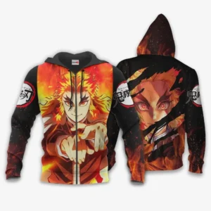 Kyojuro Rengoku Zip Hoodie Custom Animes