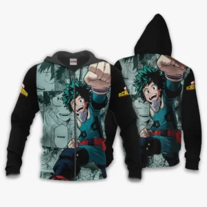 Izuku Midoriya Zip Hoodie Custom Anime