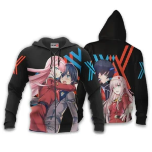 Hiro and Zero Two Zip Hoodie Custom Darling In The Franxx Anime