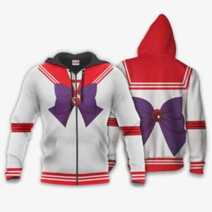 Sailor Mars Uniform Costume Zip Hoodie Sailor Moon Anime