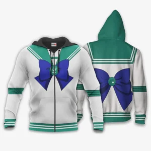 Sailor Neptune Uniform Costume Sailor Moon Anime Zip Hoodie