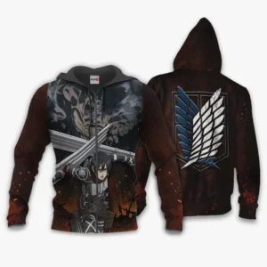 Attack On Tian Mikasa Ackerman Zip Hoodie AOT Final Season Anime