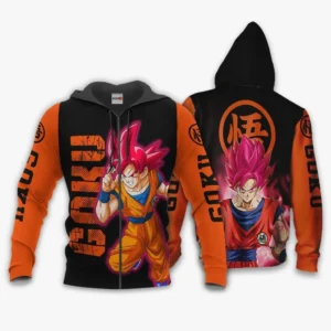 Dragon Ball Goku Saiyan God Zip Hoodie Anime