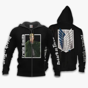 Erwin Smith Zip Hoodie Attack On Titan Anime