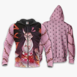 Nezuko Demon Form Zip Hoodie Custom Anime