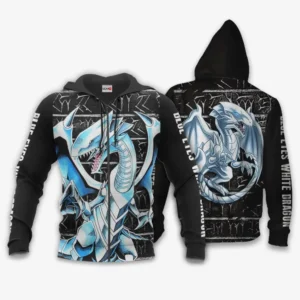 Blue-Eyes White Dragon Zip Hoodie Custom Yugioh Anime Clothes
