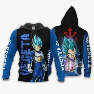 Dragon Ball Vegeta Blue Zip Hoodie Anime Fan Gifts Idea