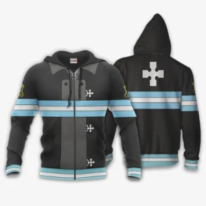 Company 5 Fire Force Uniform Costume Zip Hoodie Anime