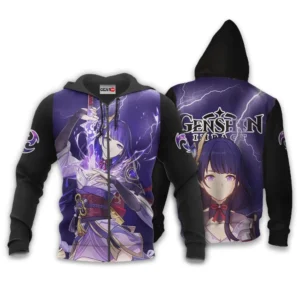 Raiden Shogun Zip Hoodie Custom Genshin Impact Anime