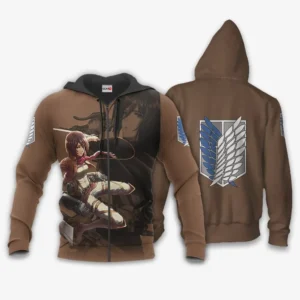 AOT Mikasa Ackerman Zip Hoodie Attack On Titan Anime