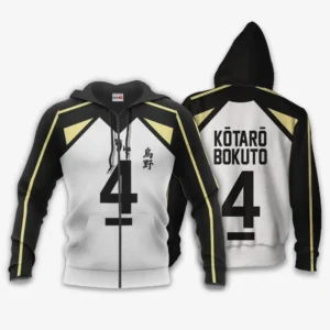 Fukurodani Kotaro Bokuto Zip Hoodie Number 4 Uniform Costume Haikyuu Animes