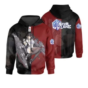 Azur Lane Atago Custom Gaming Zip Hoodie