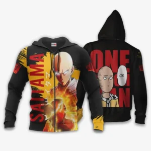 Saitama Zip Hoodie Funny and Cool OPM Anime