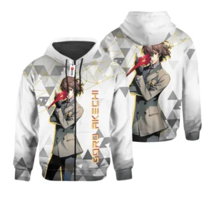 Persona Goro Akechi Custom Gaming Zip Hoodie