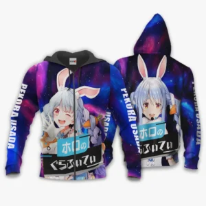 Pekora Usada Zip Hoodie Holo Graffiti Custom Anime Galaxy Style
