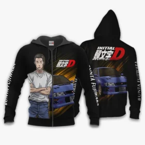 Bunta Fujiwara Zip Hoodie Initial D Custom Anime