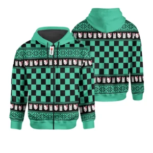 Kimetsu Tanjiro Custom AnimeZip Hoodie