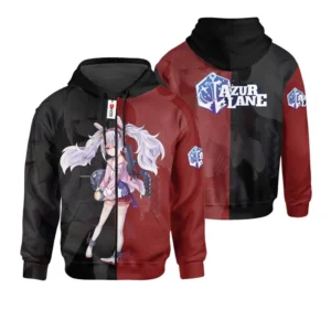 Azur Lane Laffey Custom Gaming Zip Hoodie