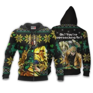 Dio BrandoZip Hoodie Custom Oh You're Approaching Me Anime jj's Xmas Gifts